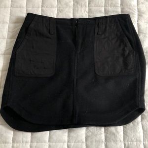 Madewell Black Wool Mini Skirt Sz 12